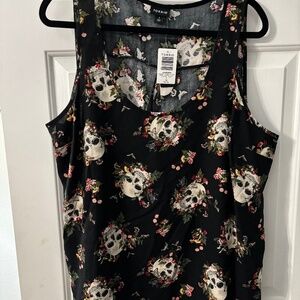 Torrid skull hi lo tank blouse 1x